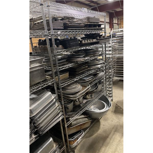 6 TIER 48"W X 18"D X 77"H MOBILE COMMERCIAL METRO STYLE RACKING SYSTEM WITH MUFFIN