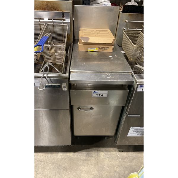 KEATING STAINLESS STEEL SINGLE DOOR DEEP FRYER CENTER CONSOLE APPROX 15"W 29.5"D X 35"H