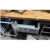 Image 4 : BUTCHER BLOCK TOP PREP TABLE APPROX 71"L X 30"D X 35"H WITH 2 SMALL MOBILE RESTAURANT RACKS
