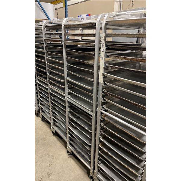20 TRAY ALUMINUM MOBILE COMMERCIAL BAKERS RACK WITH 20 BAKING SHEETS