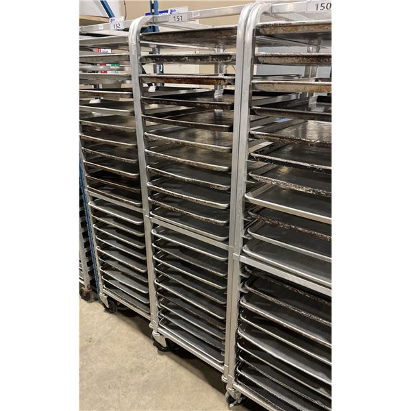 20 TRAY ALUMINUM MOBILE COMMERCIAL BAKERS RACK WITH 20 BAKING SHEETS