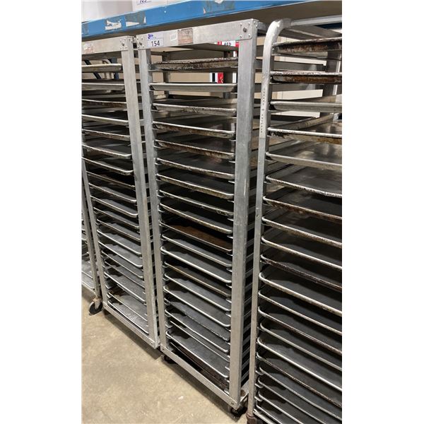 20 TRAY ALUMINUM MOBILE COMMERCIAL BAKERS RACK WITH 20 BAKING SHEETS