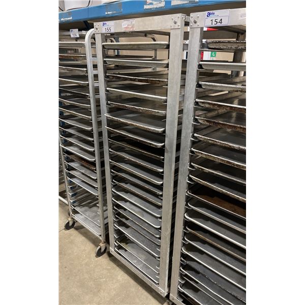 20 TRAY ALUMINUM MOBILE COMMERCIAL BAKERS RACK WITH 20 BAKING SHEETS