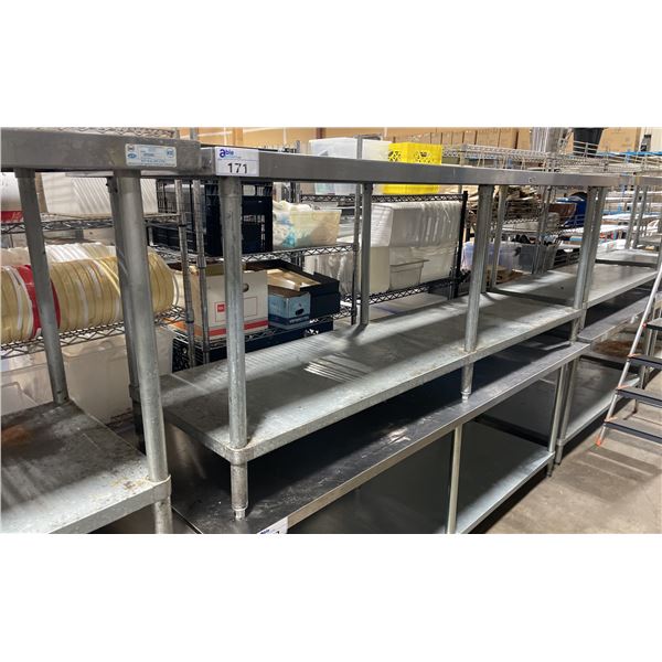 STAINLESS STEEL COMMERCIAL PREPARATION TABLE APPROX 96"L X 30"D X 35"H