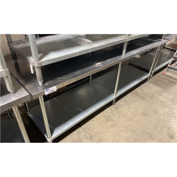 STAINLESS STEEL COMMERCIAL PREPARATION TABLE APPROX 96"L X 30"D X 34"H