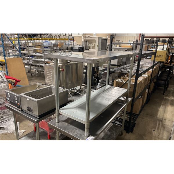2 TIER STAINLESS STEEL COMMERCIAL PREP TABLE APPROX 60"L X 24"D X 33"H