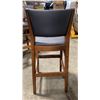 Image 3 : DARK WOOD GREY PADDED COMMERCIAL BAR CHAIR APPROX 31"H