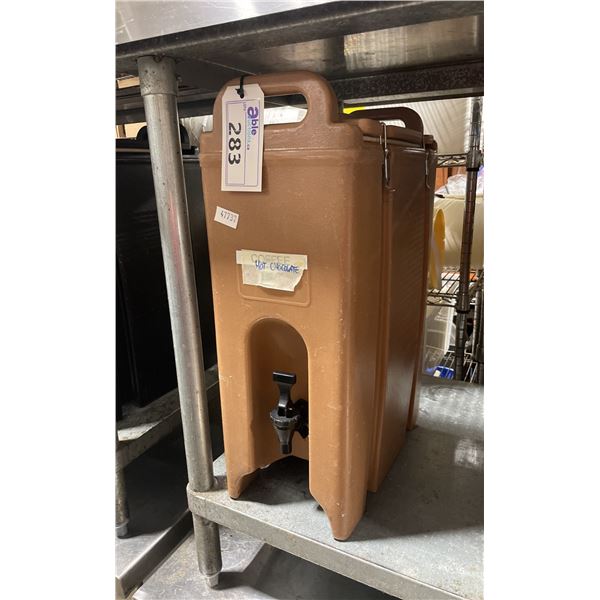 CAMBRO LIGHT BROWN LARGE HOT BEVERAGE DISPENSER