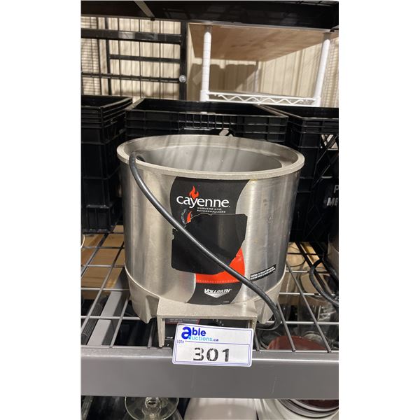 VOLLRATH CAYENNE ELECTRIC SINGLE POT FOOD WARMER WITH PLASTIC TRANSPORT CRATE