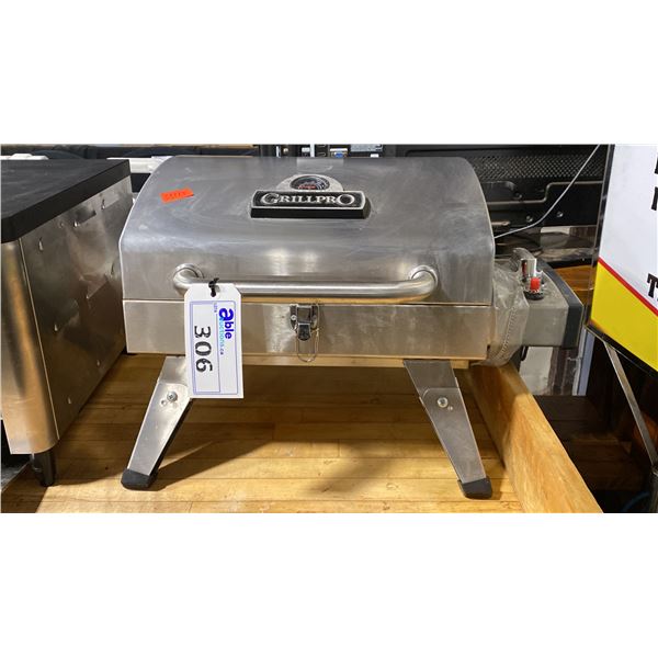 GRILLPRO STAINLESS STEEL SINGLE BURNER TABLETOP 16" PROPANE BBQ