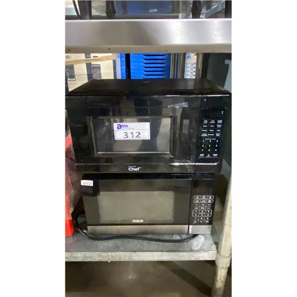 2 BLACK MICROWAVE OVENS - RCA & MASTER CHEF