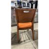 Image 2 : MEDIUM WOOD TONE SOLID BACK PADDED COMMERCIAL RESTAURANT DINING CHAIR