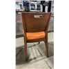 Image 2 : MEDIUM WOOD TONE SOLID BACK PADDED COMMERCIAL RESTAURANT DINING CHAIR