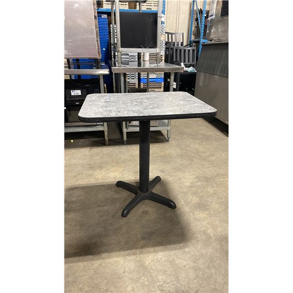GREY TOP SINGLE PEDESTAL 30" X 24" RESTAURANT TABLE 30"H