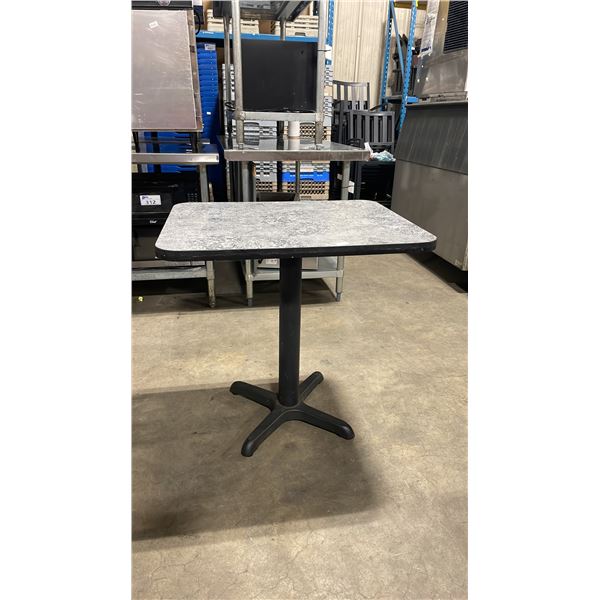 GREY TOP SINGLE PEDESTAL 30" X 24" RESTAURANT TABLE 30"H