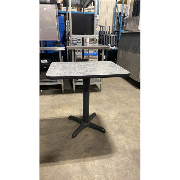 GREY TOP SINGLE PEDESTAL 30" X 24" RESTAURANT TABLE 30"H