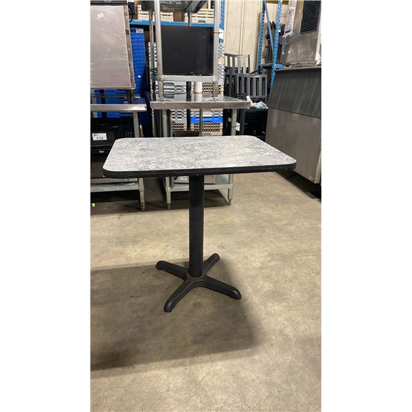 GREY TOP SINGLE PEDESTAL 30" X 24" RESTAURANT TABLE 30"H