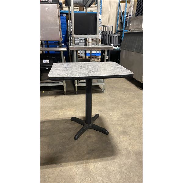 GREY TOP SINGLE PEDESTAL 30" X 24" RESTAURANT TABLE 30"H