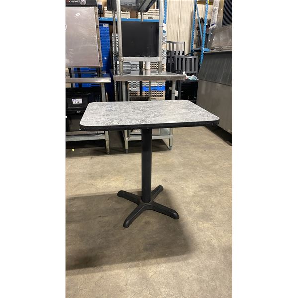GREY TOP SINGLE PEDESTAL 30" X 24" RESTAURANT TABLE 30"H