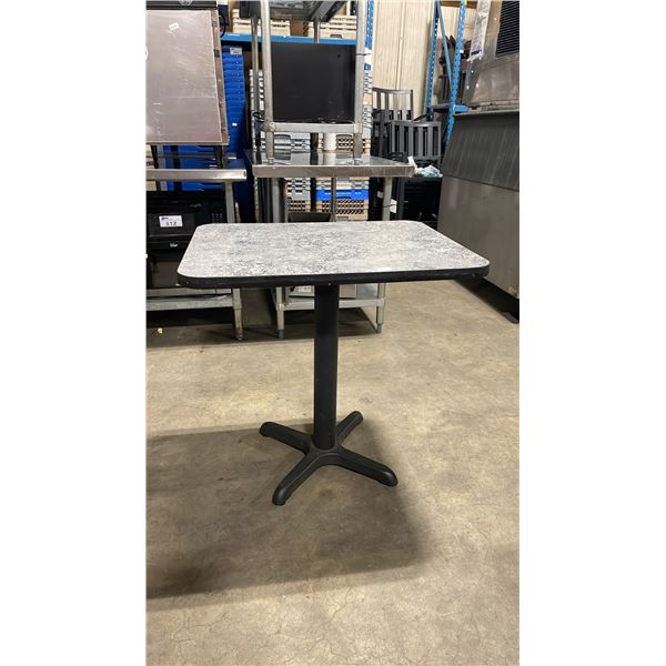GREY TOP SINGLE PEDESTAL 30" X 24" RESTAURANT TABLE 30"H