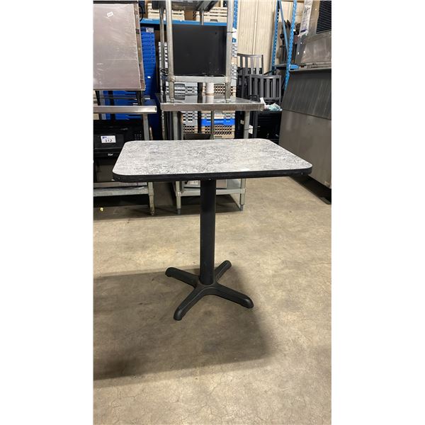 GREY TOP SINGLE PEDESTAL 30" X 24" RESTAURANT TABLE 30"H