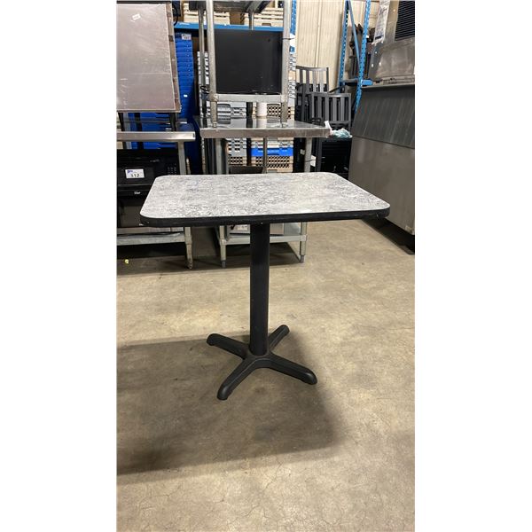 GREY TOP SINGLE PEDESTAL 30" X 24" RESTAURANT TABLE 30"H