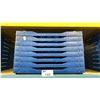Image 3 : SHELF OF APPROX 24 BLUE PLASTIC COMMERCIAL BREAD / CATERING TRAYS