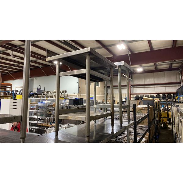 2 TIER STAINLESS STEEL SMALL COMMERCIAL PREP TABLE/EQUIPMENT STAND APPROX 24"L X 16"D X 33"H