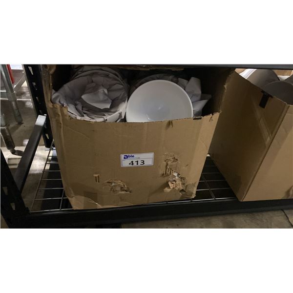 LARGE BOX OF ASSORTED RESTAURANT DISHWARE