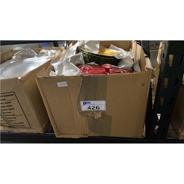 MEDIUM BOX OF ASSORTED RESTAURANT DISHWARE