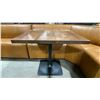 Image 2 : MEDIUM WOOD TOP SINGLE PEDESTAL 34" SQUARE RESTAURANT TABLE 30"H