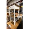Image 2 : 2 MOBILE WORK TABLES & 1 STATIONARY WOODEN BLOCK WORK TABLE