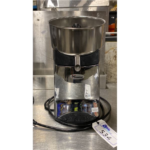 SANTOS COMMERCIAL ELECTRIC COUNTERTOP CITRUS JUICER WITH STAINLESS STEEL POUR SPOUT