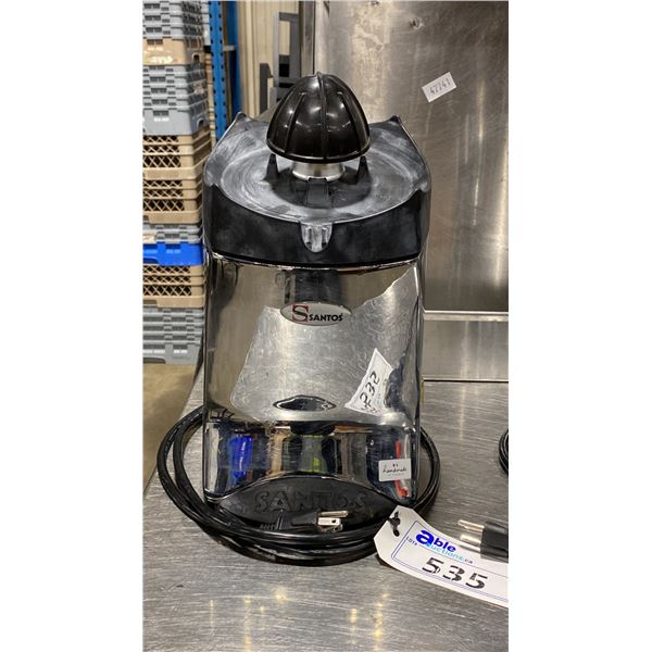 SANTOS COMMERCIAL ELECTRIC COUNTERTOP CITRUS JUICER WITH STAINLESS STEEL POUR SPOUT