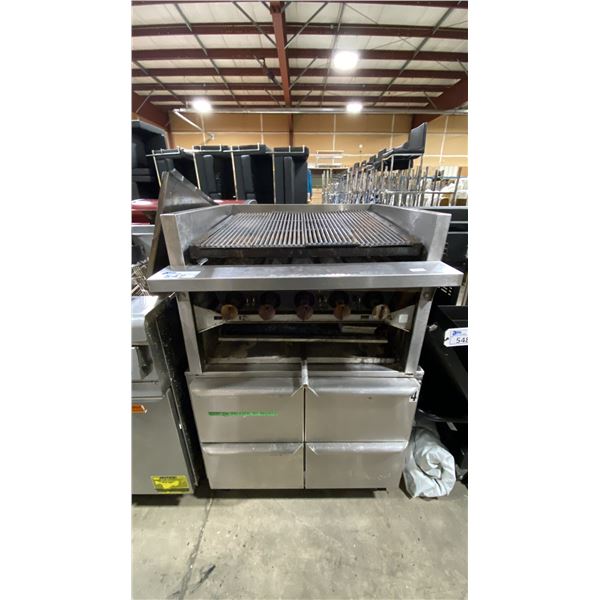 U.S RANGE STAINLESS STEEL COUNTERTOP 5 BURNER 27" CHARBROILER & QUEST 4 DRAWER INSERT COOLER