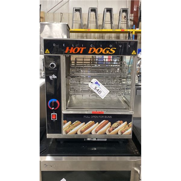 STAR 175CBA STAINLESS STEEL COMMERCIAL HOT DOG ROTISSERIE WITH HEATED BUN DRAWER
