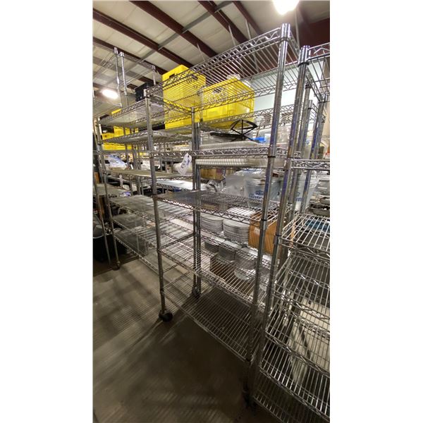 5 TIER 36"W X 18"D X 76"H MOBILE COMMERCIAL METRO STYLE RACKING SYSTEM