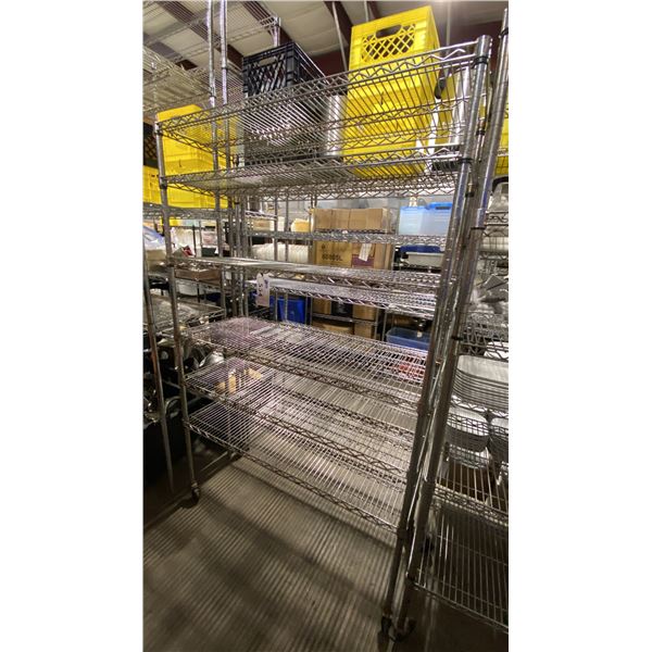 6 TIER 48"W X 18"D X 75.5"H MOBILE COMMERCIAL METRO STYLE RACKING SYSTEM