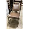 Image 2 : STACK OF 10 BROWN PADDED BROWN METAL FRAMED STACKING EVENT CHAIRS