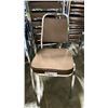 Image 2 : STACK OF 10 BROWN PADDED FABRIC CHROME METAL FRAMED STACKING EVENT CHAIRS