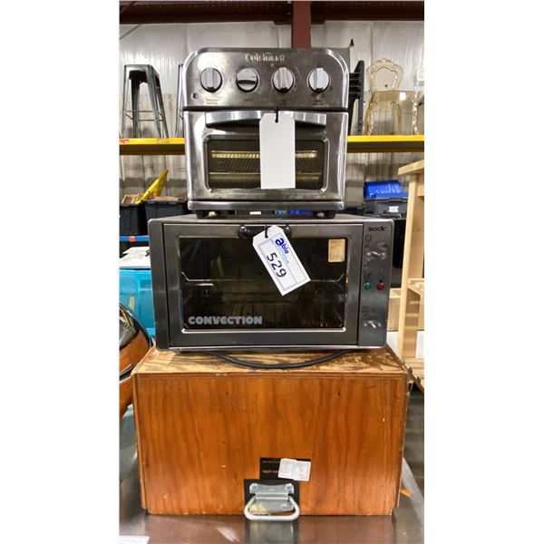 CUISINART & SODIR TOASTER OVENS & WOODEN TRANSPORT CRATE