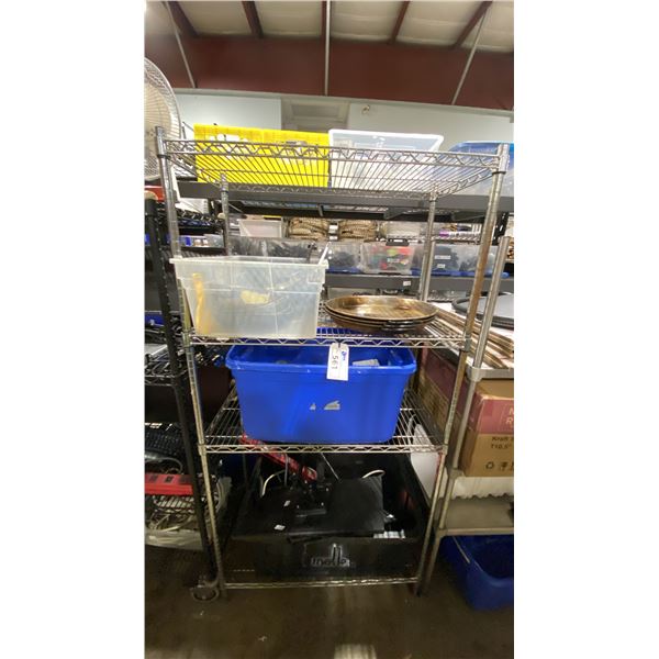 4 TIER 35.5"W X 18"D X 72"H COMMERCIAL METRO STYLE RACKING SYSTEM WITH POWER BARS, 2 LG WALL