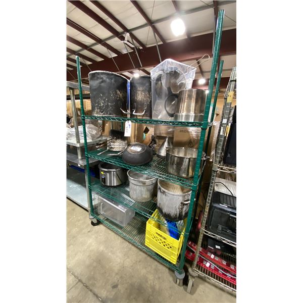 GREEN 4 TIER 47"W X 24"D X 77.5"H MOBILE COMMERCIAL METRO STYLE RACKING SYSTEM