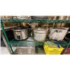 Image 5 : STAINLESS STEEL STOCK POTS, FRYING PANS, PIZZA PANS, COOKING POTS, RICE COOKER *NO LID* & ASSORTED
