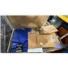 Image 3 : STAINLESS STEEL 3 TIER UTILITY CART WITH ASSORTED CAKE TRAYS, CLIP BOARDS, STORAGE BINS, PATTY