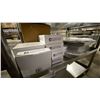 Image 5 : STAINLESS STEEL 3 TIER UTILITY CART WITH ASSORTED CAKE TRAYS, CLIP BOARDS, STORAGE BINS, PATTY