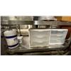 Image 6 : STAINLESS STEEL 3 TIER UTILITY CART WITH ASSORTED CAKE TRAYS, CLIP BOARDS, STORAGE BINS, PATTY