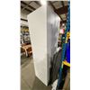 Image 4 : 6 WHITE WOOD STORAGE CABINETS APPROX 14"W X 23"D X 27.5"H & 4- 24" X 47" GREY TABLE TOPS WITH 16