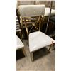Image 2 : STACK OF 6 PADDED GOLD METAL FRAMED CROSS BACK STACKING EVENT CHAIRS