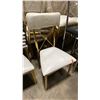 Image 2 : STACK OF 6 PADDED GOLD METAL FRAMED CROSS BACK STACKING EVENT CHAIRS